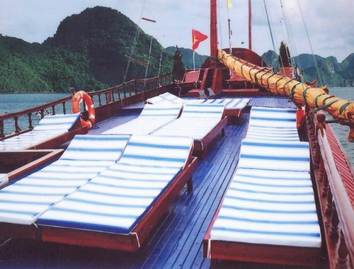 On the top of Anh Duong Junk - Overnight in Halong bay